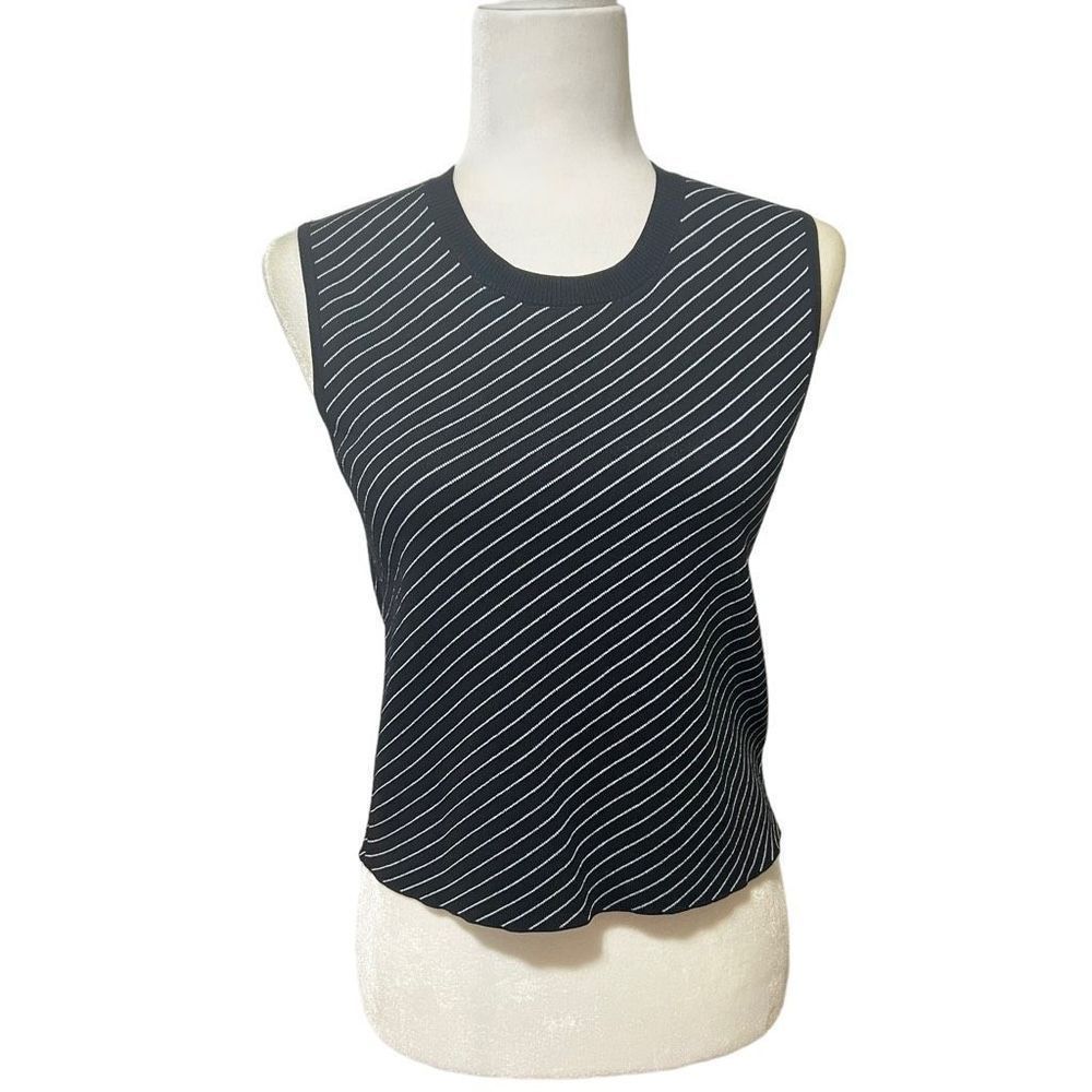 MAJE NWT Women's Small Black & White Stripe Sleeveless Top Size S